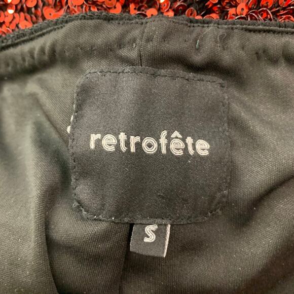 RETROFETE Size S Orange Sequined Shorts - Picture 5 of 5
